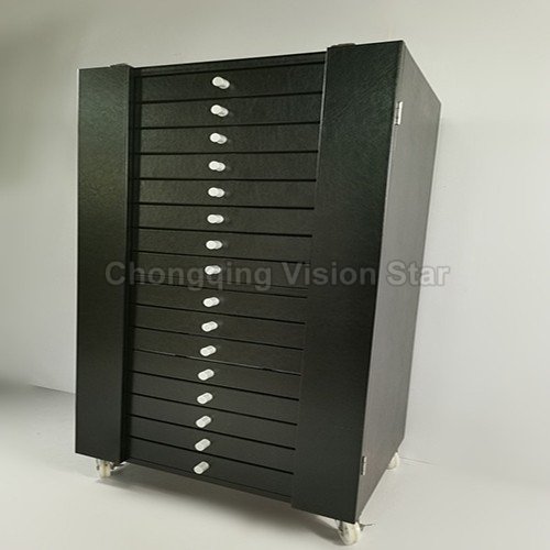 Movable Glasses Display Cabinet with Casters